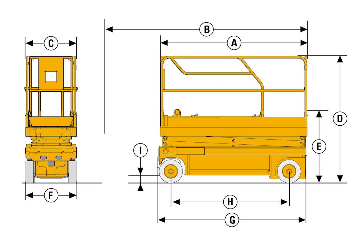 Размеры ножничного подъемника Haulotte Compact 10 DX